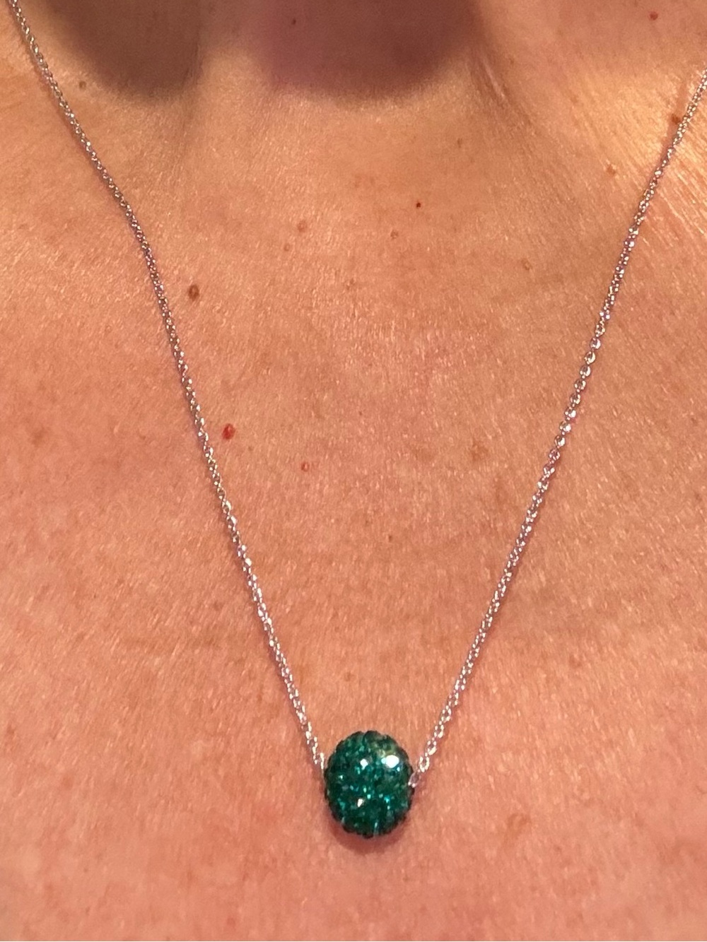 Emerald pave ball necklace